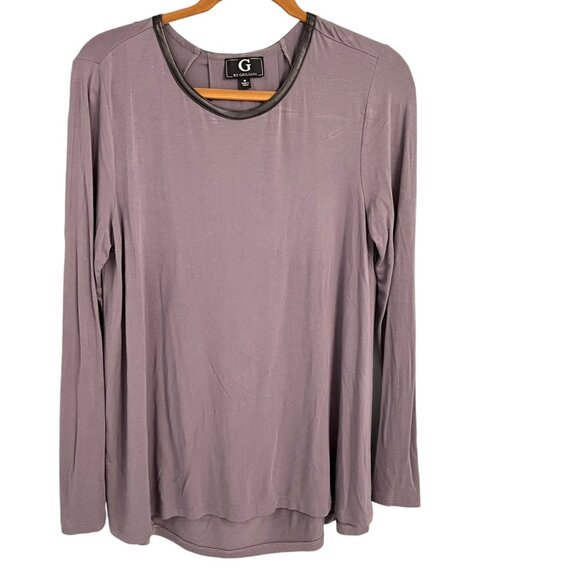 G By Giuliana Long Sleeve Top Size M Rayon & Spandex Grey - Picture 1 of 4